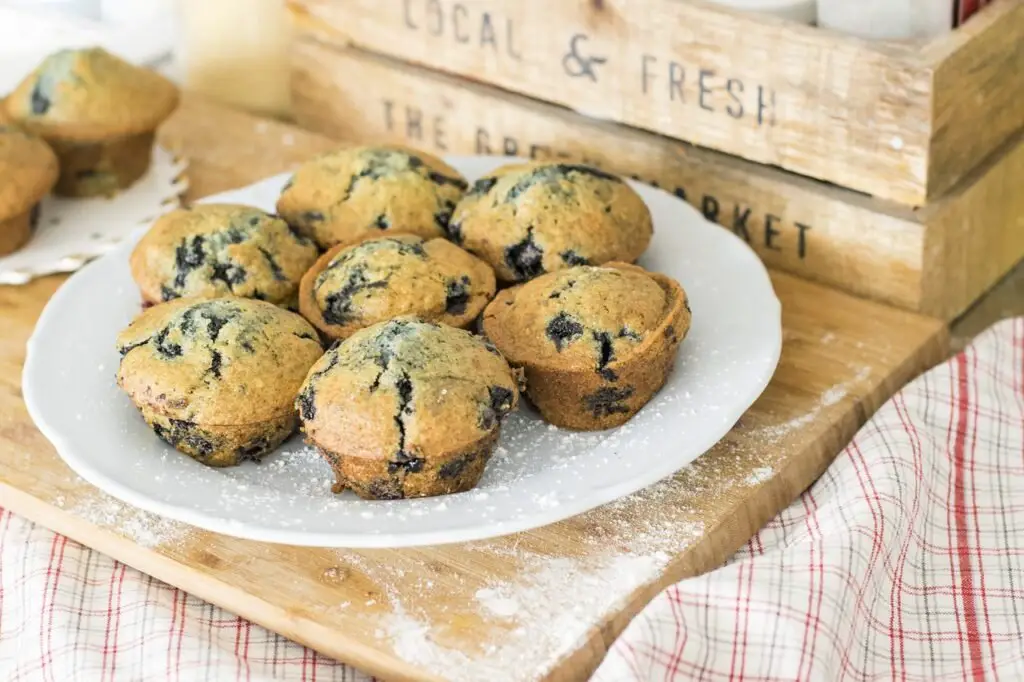 sourdough discard blueberry muffins